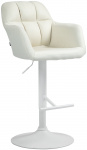 Barová židle Omaha látkový potah, bílá, krémová
