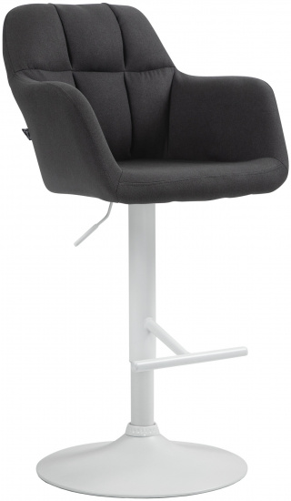Barová židle Omaha látkový potah, bílá, černá