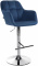 Barová židle Omaha samet chrom, modrá