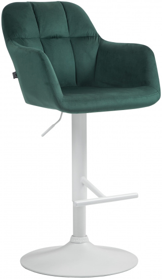 Barová židle Omaha samet bílá, zelená