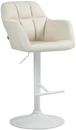 Barová židle Omaha syntetická kůže, bílá, krémová
