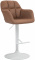 Barová židle Omaha syntetická kůže, bílá, světle hnědá