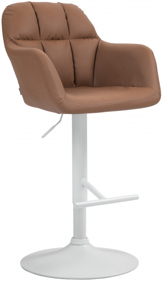 Barová židle Omaha syntetická kůže, bílá, světle hnědá