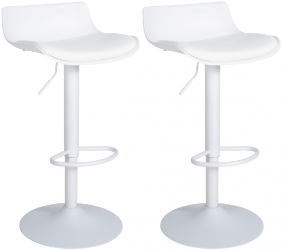 2 ks / set barová židle Aveiro syntetická kůže, bílá