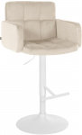Barová židle Pompe samet bílá, krémová