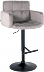 Barová židle Pompe samet černá, šedá
