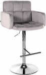 Barová židle Pompe samet chrom, šedá