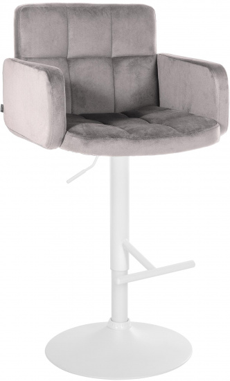 Barová židle Pompe samet bílá, šedá