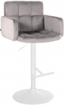 Barová židle Pompe samet bílá, šedá