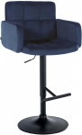Barová židle Pompe samet černá, modrá