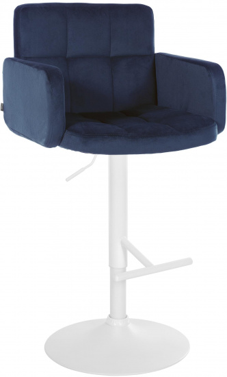 Barová židle Pompe samet bílá, modrá