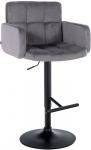 Barová židle Pompe samet černá, tmavě šedá