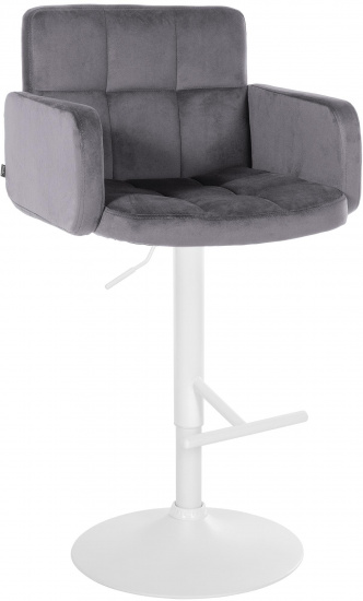 Barová židle Pompe samet bílá, tmavě šedá