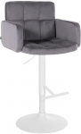 Barová židle Pompe samet bílá, tmavě šedá
