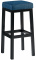 Barová židle Tyler podnož černá / látkový potah, modrá