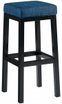 Barová židle Tyler podnož černá / látkový potah, modrá