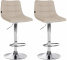 2 ks / set barová židle Jeny látkový potah, chrom, krémová