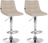 2 ks / set barová židle Jeny látkový potah, chrom, krémová