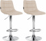 2 ks / set barová židle Jeny syntetická kůže, chrom, krémová