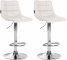 2 ks / set barová židle Jeny syntetická kůže, chrom, bílá