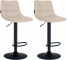 2 ks / set barová židle Jeny syntetická kůže, černá, krémová