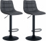 2 ks / set barová židle Jeny syntetická kůže, černá, šedá