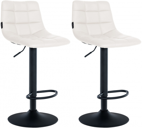 2 ks / set barová židle Jeny syntetická kůže, černá, bílá