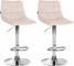 2 ks / set barová židle Jeny samet chrom, béžová