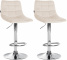 2 ks / set barová židle Jeny samet chrom, krémová