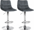 2 ks / set barová židle Jeny samet chrom, tmavě šedá