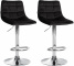 2 ks / set barová židle Jeny samet chrom, černá