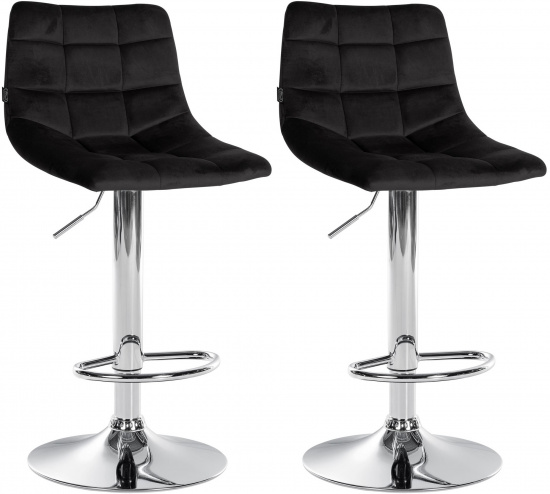 2 ks / set barová židle Jeny samet chrom, černá