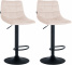 2 ks / set barová židle Jeny samet černá, béžová