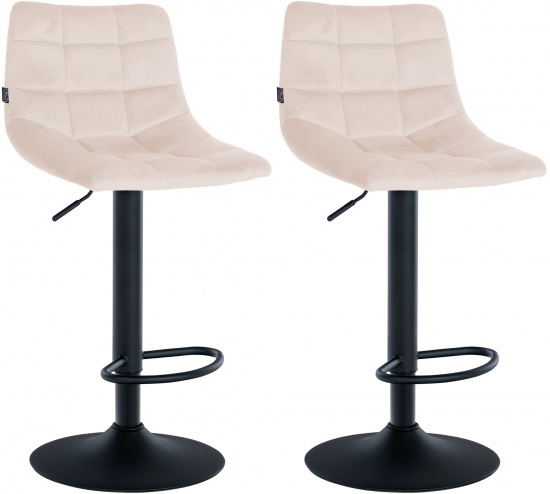 2 ks / set barová židle Jeny samet černá, béžová