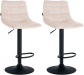 2 ks / set barová židle Jeny samet černá, béžová