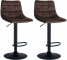 2 ks / set barová židle Jeny samet černá, hnědá