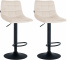 2 ks / set barová židle Jeny samet černá, krémová