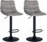 2 ks / set barová židle Jeny samet černá, šedá