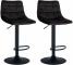 2 ks / set barová židle Jeny samet černá, černá