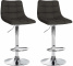2 ks / set barová židle Jeny látkový potah, chrom, tmavě šedá