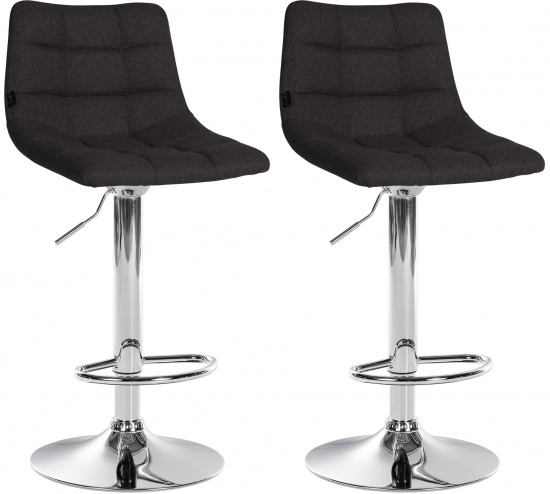 2 ks / set barová židle Jeny látkový potah, chrom, černá