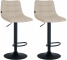 2 ks / set barová židle Jeny látkový potah, černá, krémová