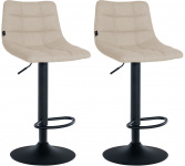 2 ks / set barová židle Jeny látkový potah, černá, krémová