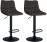 2 ks / set barová židle Jeny látkový potah, černá, tmavě šedá