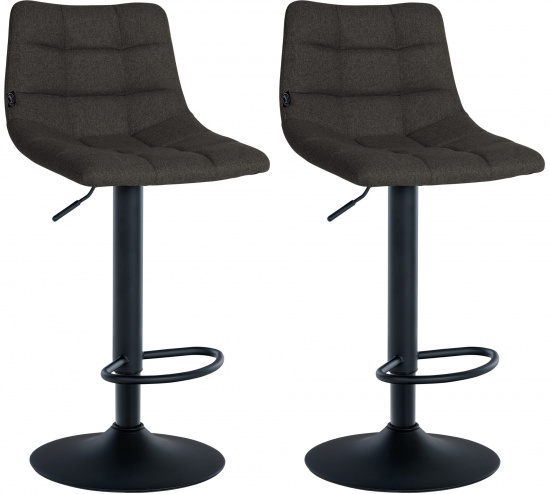 2 ks / set barová židle Jeny látkový potah, černá, tmavě šedá