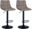 2 ks / set barová židle Jeny látkový potah, černá, šedá