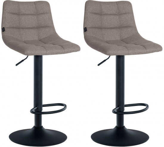 2 ks / set barová židle Jeny látkový potah, černá, šedá