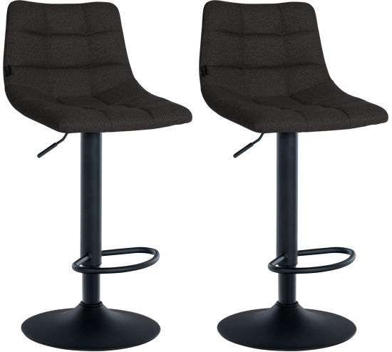 2 ks / set barová židle Jeny látkový potah, černá, černá