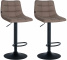 2 ks / set barová židle Jeny látkový potah, černá, taupe