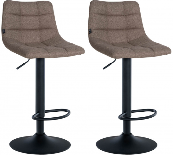 2 ks / set barová židle Jeny látkový potah, černá, taupe